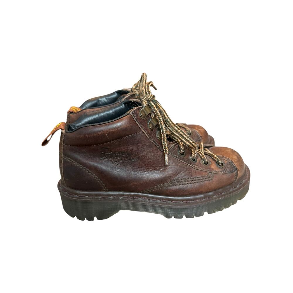 Vintage Dr. Martens Made in England Brown Leather Ankle Boots Women 6 Men 5 - Picture 1 of 8